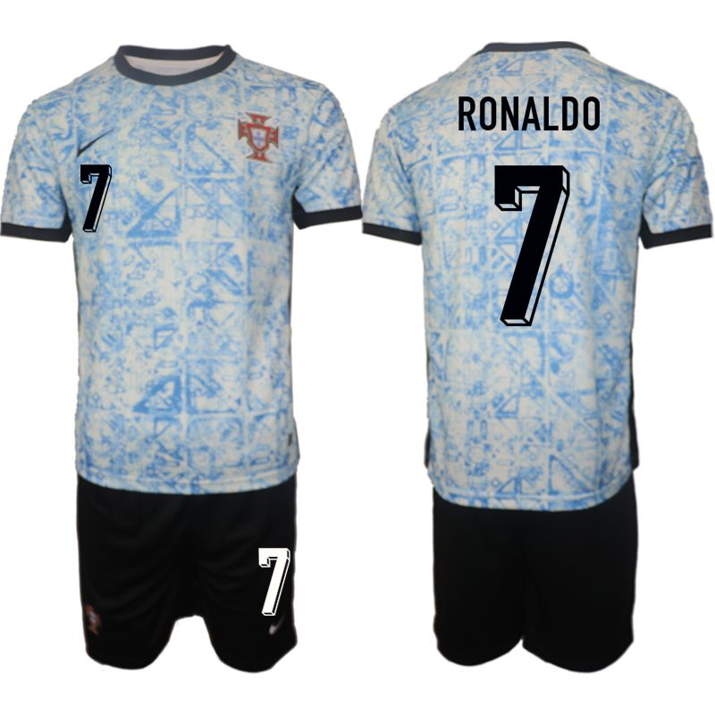 Men 2024-2025 Season Portugal away black #7 Soccer Jersey->portugal jersey->Soccer Country Jersey